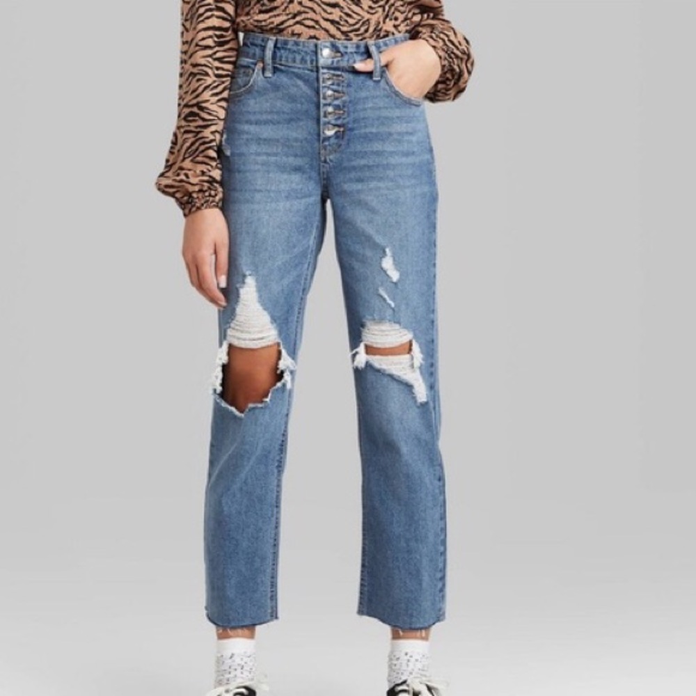 Wild Fable High Rise Straight Ankle Denim Jeans